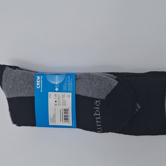 Columbia Men's Gray and Black Wool Blend Crew Socks NEW - Picture 3 of 5
